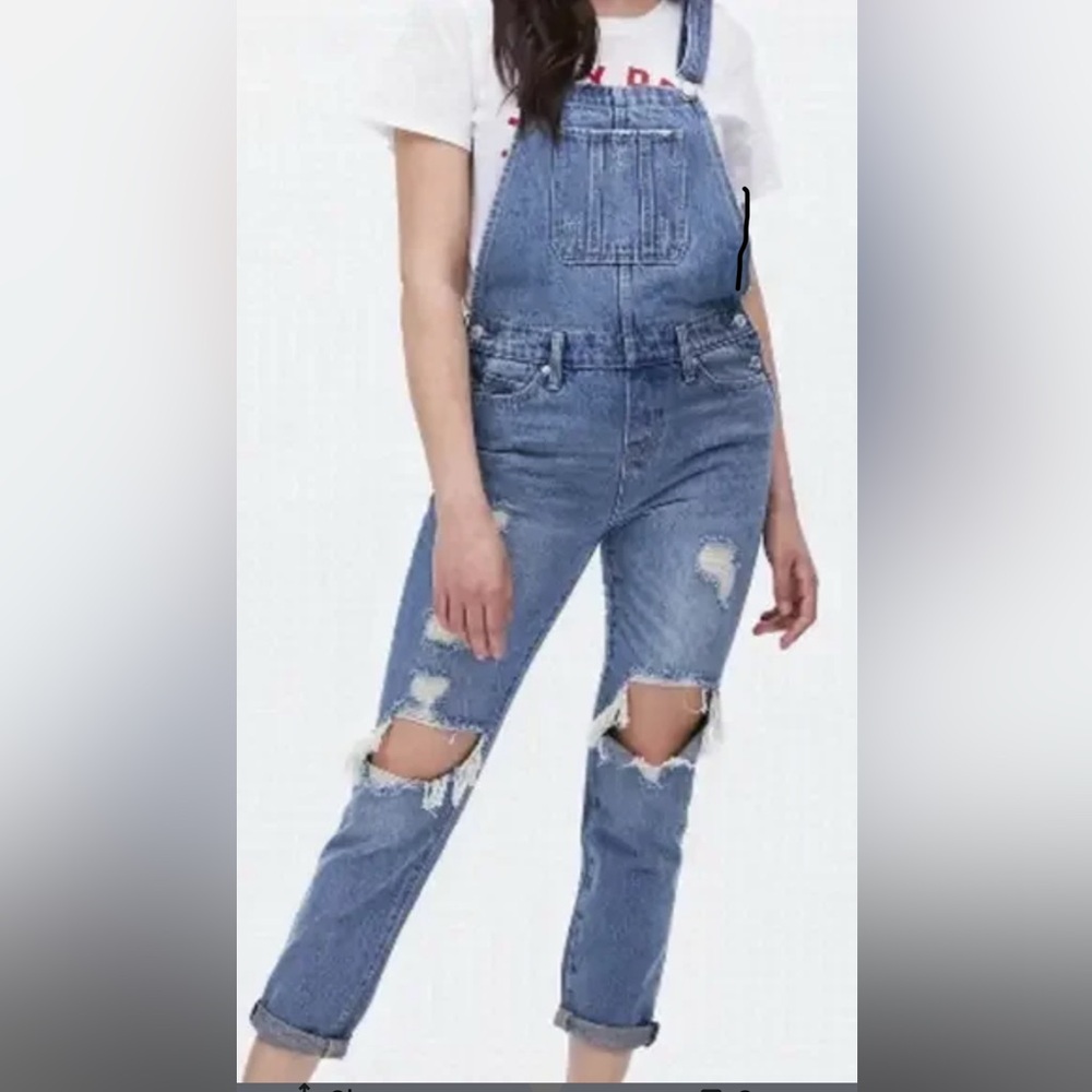 Tomboy-Overalls Size Small Ripped Distressed Denim Stretch Bluenotes